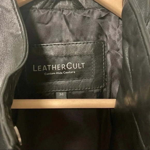 Leathercult Kate Hudson quilted biker perfecto  leather jacket in black - Picture 2 of 7